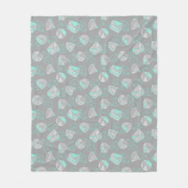 Moderne geometrische Gemische Muster Gray & Aqua Fleecedecke