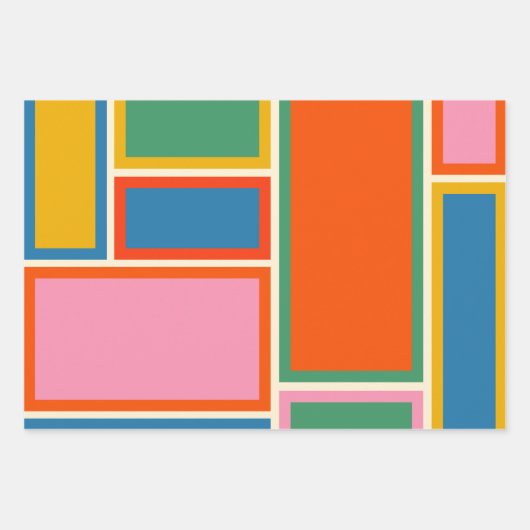 Moderne geometrische Geometrie des Mitteljahrhunde Geschenkpapier Set (Vorderseite)