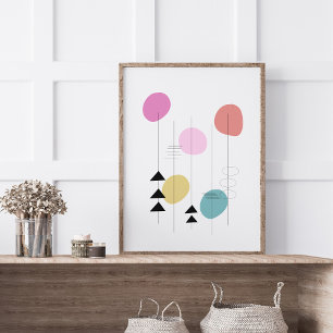 Moderne geometrische Gestaltung im Stil der Mitte Poster