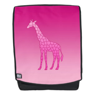 Moderne geometrische Giraffe, Fuchsia und Hellrosa Rucksack