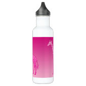 Moderne geometrische Giraffe, Fuchsia und Light Pi Edelstahlflasche (Links)