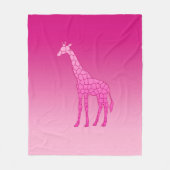 Moderne geometrische Giraffe, Fuchsia und Light Pi Fleecedecke (Vorderseite)