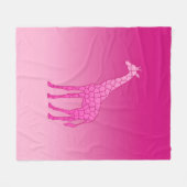 Moderne geometrische Giraffe, Fuchsia und Light Pi Fleecedecke (Vorderseite (Horizontal))