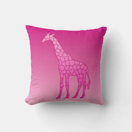 Moderne geometrische Giraffe, Fuchsia und Light Pi Kissen