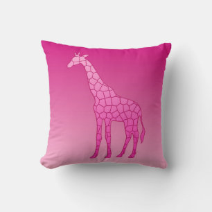 Moderne geometrische Giraffe, Fuchsia und Light Pi Kissen