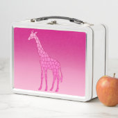 Moderne geometrische Giraffe, Fuchsia und Light Pi Metall Lunch Box (Beispiel)