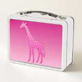 Moderne geometrische Giraffe, Fuchsia und Light Pi Metall Lunch Box (Rückseite)