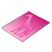 Moderne geometrische Giraffe, Fuchsia und Light Pi Notizblock (Linke Seite)