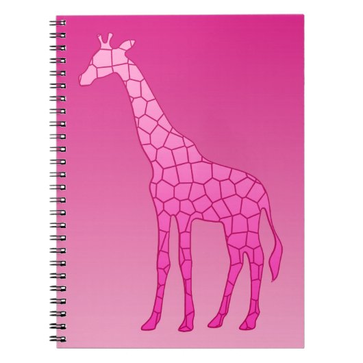 Moderne geometrische Giraffe, Fuchsia und Light Pi Notizblock (Vorderseite)