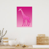 Moderne geometrische Giraffe, Fuchsia und Light Pi Poster (Küche)