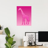 Moderne geometrische Giraffe, Fuchsia und Light Pi Poster (Heimbüro)