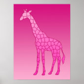 Moderne geometrische Giraffe, Fuchsia und Light Pi Poster (Vorne)
