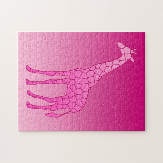 Moderne geometrische Giraffe, Fuchsia und Light Pi Puzzle (Horizontal)