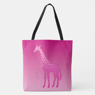 Moderne geometrische Giraffe, Fuchsia und Light Pi Tasche