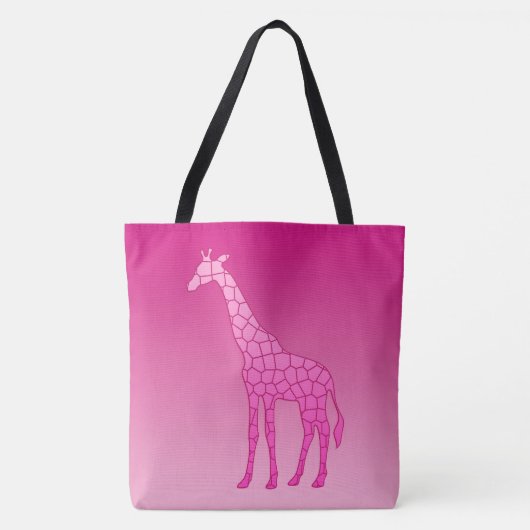 Moderne geometrische Giraffe, Fuchsia und Light Pi Tasche (Vorderseite)