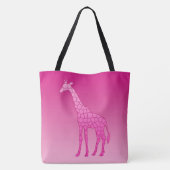 Moderne geometrische Giraffe, Fuchsia und Light Pi Tasche (Rückseite)