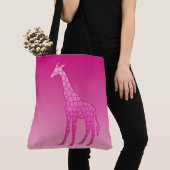 Moderne geometrische Giraffe, Fuchsia und Light Pi Tasche (Von Nahem)