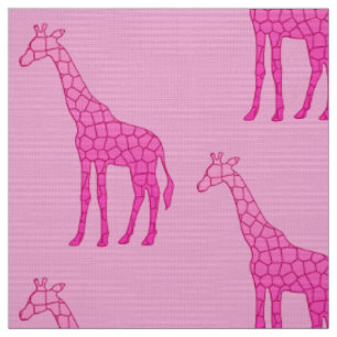 Moderne geometrische Giraffe, hellrosa und Fuchsia Stoff