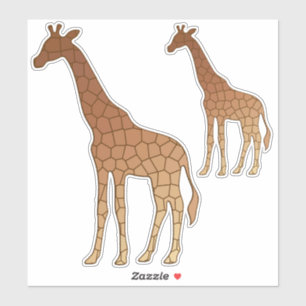 Moderne geometrische Giraffe, Kupfer und braun Aufkleber