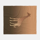 Moderne geometrische Giraffe, Kupfer und braun Fleecedecke (Vorderseite (Horizontal))