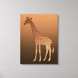 Moderne geometrische Giraffe, Kupfer und braun Leinwanddruck
