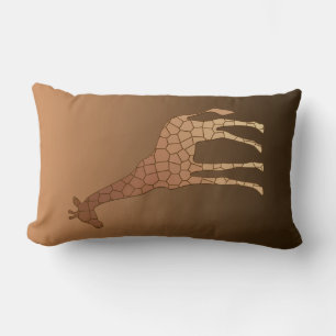 Moderne geometrische Giraffe, Kupfer und braun Lendenkissen