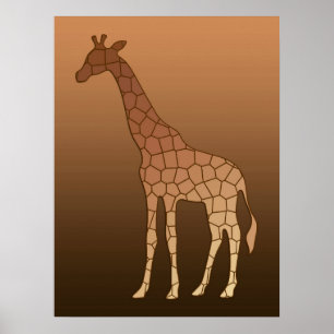 Moderne geometrische Giraffe, Kupfer und braun Poster