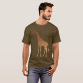 Moderne geometrische Giraffe, Kupfer und braun T-Shirt (Vorne ganz)