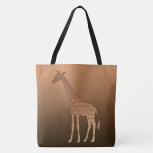 Moderne geometrische Giraffe, Kupfer und braun Tasche