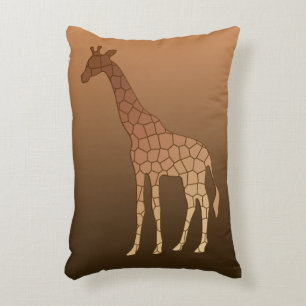 Moderne geometrische Giraffe, Kupfer und braun Zierkissen