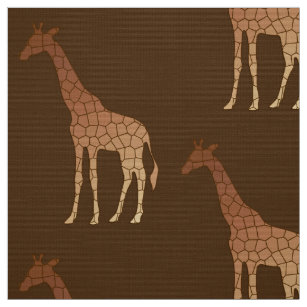 Moderne geometrische Giraffe, Kupfer und Brown Stoff