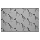 Moderne geometrische Giraffe, Silbergrau/Grau Stoff (Fat Quarter (45,7 x 55,9 cm))