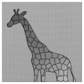 Moderne geometrische Giraffe, Silbergrau/Grau Stoff (Nahaufnahme)