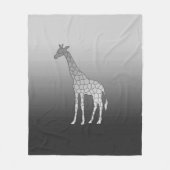 Moderne geometrische Giraffe, silbernes Grau/Grau Fleecedecke (Vorderseite)