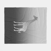 Moderne geometrische Giraffe, silbernes Grau/Grau Fleecedecke (Vorderseite (Horizontal))