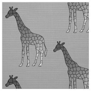 Moderne geometrische Giraffe, silbernes Grau/Grau Stoff