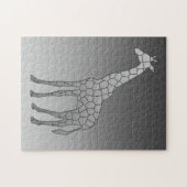 Moderne geometrische Giraffe Silver Gray / Grau Puzzle (Horizontal)