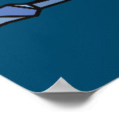 moderne geometrische Gitarrenmusik auf blau Poster (Ecke)