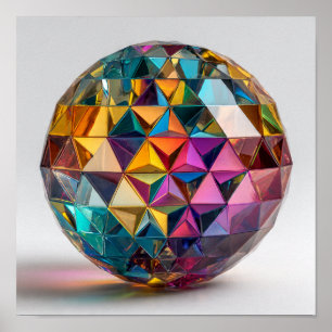 Moderne geometrische Glaskugel - Prismatische Kuns Poster