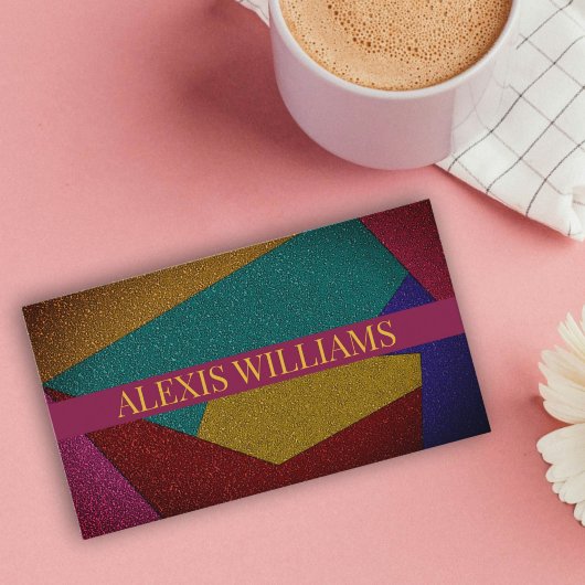 Moderne geometrische Glitzer qr-Visitenkarte Visitenkarte