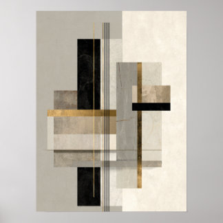 Moderne geometrische Gold-Abstrakte Kunst Poster