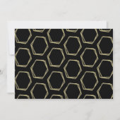 Moderne geometrische Gold- und Black Wedding Kraft Einladung (Rückseite)