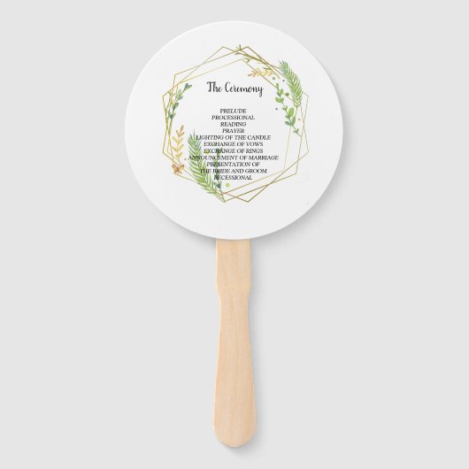 Moderne geometrische goldene Rahmen-Blätter Fächer (Rückseite)