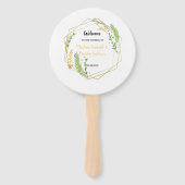 Moderne geometrische goldene Rahmen-Blätter Fächer (Vorderseite)