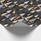 Moderne geometrische Goldene Weihnachtsbäume Geschenkpapier (Ecke)