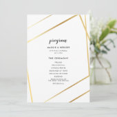 Moderne geometrische Goldrahmen-Hochzeit Programm (Stehend Vorderseite)