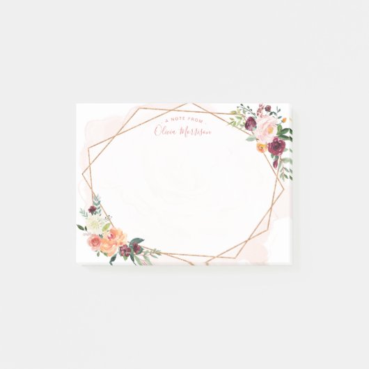 Moderne geometrische Goldrahmen Post-it Klebezettel (Vorderseite)