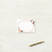 Moderne geometrische Goldrahmen Post-it Klebezettel (Auf Schreibtisch)