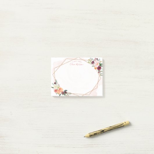 Moderne geometrische Goldrahmen Post-it Klebezettel (Auf Schreibtisch)