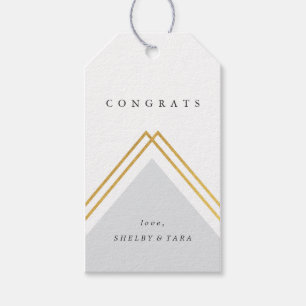 Moderne geometrische graue Gratulation Geschenkanhänger